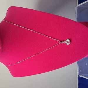 Beryl ( colorless) Halo Necklace